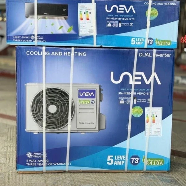 کولرگازی یونیوا 18000 مدل ویوو اینورتر پنل مشکی UN-MS18 VEVO-5 T3 black 2025
